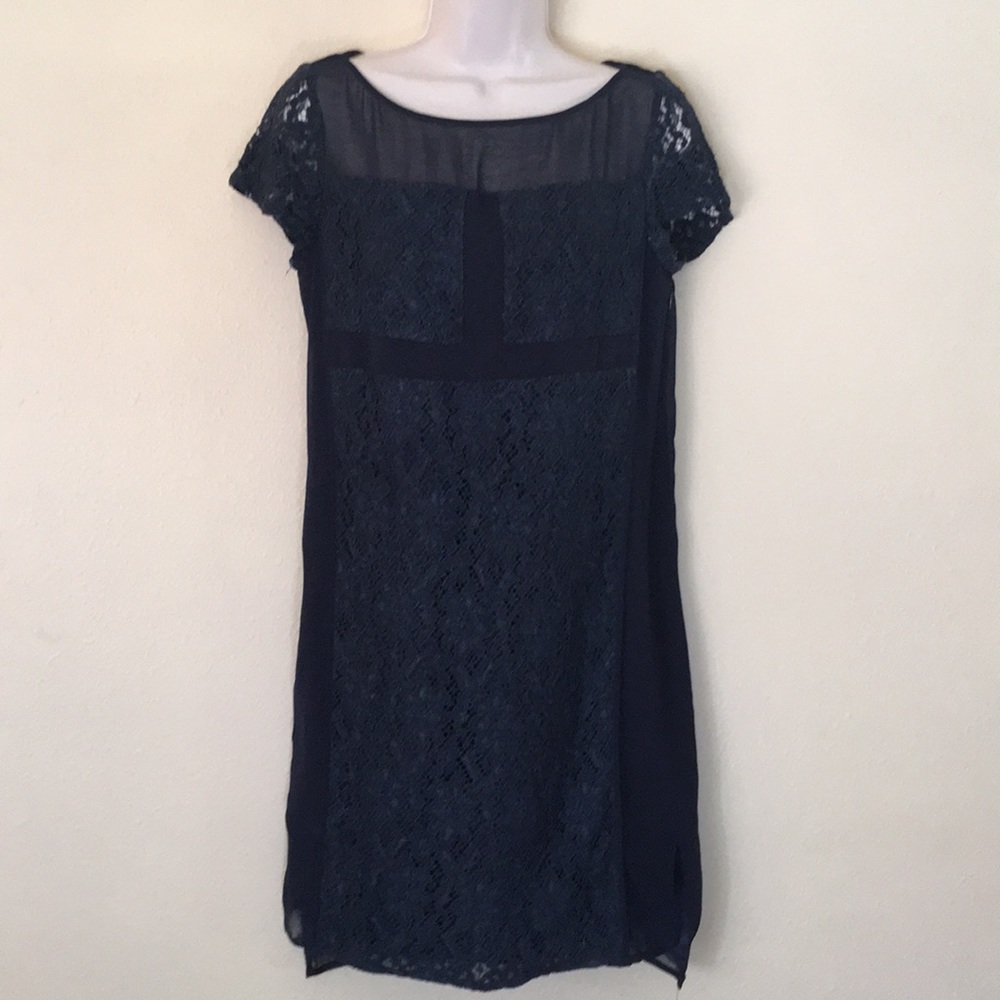 Vince Camuto Navy Lace & organza w/satin lining